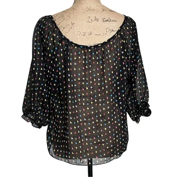 Julie's Closet Heart Print Blouse XL - Picture 11 of 16